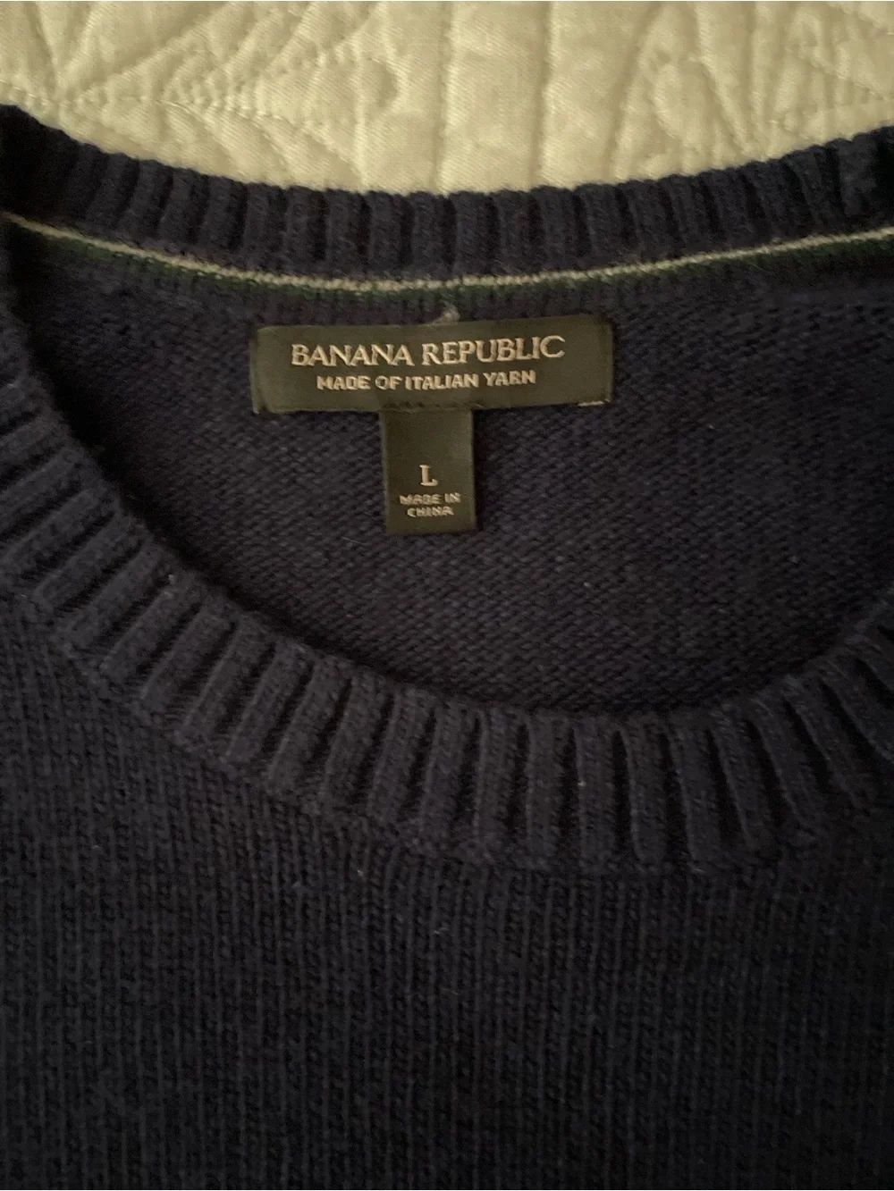 Banana Republic Men's Crewneck Colorblock Sweater Italian Merino Wool Size Large
